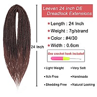 Leeven 30 Strands Double Ended Synthetic Dreadlock Extensions 24 Inch Thin Ombre Brown Full Set De Hippie Wool Dreads Braid In S