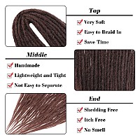 Leeven 30 Strands Double Ended Synthetic Dreadlock Extensions 24 Inch Thin Ombre Brown Full Set De Hippie Wool Dreads Braid In S