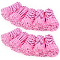 1000 Disposable Mascara Wands Eyelash Brushes Spoolies For Eyebrow Eye Lash Extension Pink