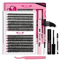 Diy Lash Extension Kit 280Pcs Lash Clusters D Curl Eyelash Extension Kit Individual Lashes With Lash Bond And Seal Lash Applicat