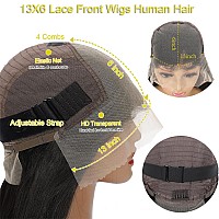 Momaksa 13X6 Deep Wave Lace Front Wigs Human Hair 200 Density Transparent Lace Frontal Wig Pre Plucked Deep Part Curly Lace Fron