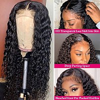 Jietai 4X4 Curly Human Hair Wig 180 Density Deep Wave Lace Front Wigs Human Hair Glueless Wigs Human Hair Pre Plucked Curly Wig