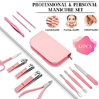 Bleswin Manicure Pedicure Set 12 Pcs Nail Care Kit For Women Mens Nail Grooming Kit Manicure Pedicure Tools Accessories