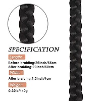 Charsun 26 Inch Long Braided Ponytail Extensions For Women Straight Wrap Around Hair Extensions With Hair Tie Natural Soft Diy