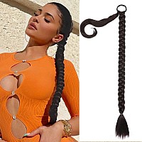 Charsun 26 Inch Long Braided Ponytail Extensions For Women Straight Wrap Around Hair Extensions With Hair Tie Natural Soft Diy