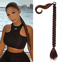 Charsun 26 Inch Long Braided Ponytail Extensions For Women Straight Wrap Around Hair Extensions With Hair Tie Natural Soft Diy