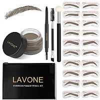 Lavone Eyebrow Stamp Stencil Kit For Eyebrow Brow Stamp Trio Kit With Waterproof Eyebrow Pencil Eyebrow Pomade20 Eyebrow Sten