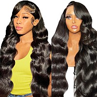 13X6 Lace Front Wigs Human Hair 32 Inch Transparent Hd Lace Front Wigs Human Hair Pre Plucked Glueless Body Wave Frontal Wigs