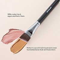 Mogilan Flat Foundation Brush Angled Thin Makeup Brush For Liquid Cream Foundation Blending Facial Mask Primer And Body Painting