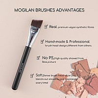 Mogilan Flat Foundation Brush Angled Thin Makeup Brush For Liquid Cream Foundation Blending Facial Mask Primer And Body Painting