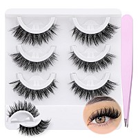 Wiwoseo Self Adhesive Eyelashes No Glue Needed Clear Band False Lashes Natural Look Lash Extensions Reuseable Self Adhesive Lash