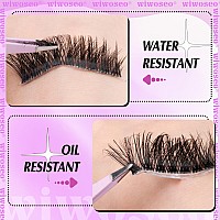 Wiwoseo Self Adhesive Eyelashes No Glue Needed Clear Band False Lashes Natural Look Lash Extensions Reuseable Self Adhesive Lash