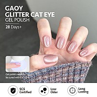 Gaoy Glassy Cat Eye Gel Nail Polish 16Ml Glitter Holographic Nail Polish With Magnet Reflective Translucent Uv Gel 2062 Pale