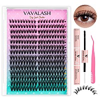 Vavalash Diy Lash Extension Kit Cat Eye Lash Clusters Individual Lashes Kit With Lash Bond And Seal Lash Tweezer For Diy Eyelas