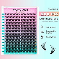 Vavalash Diy Lash Extension Kit Cat Eye Lash Clusters Individual Lashes Kit With Lash Bond And Seal Lash Tweezer For Diy Eyelas