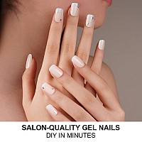 Danni Toni Semi Cured Gel Nail Strips French Stellar Skyline Light Blue Tips Gel Nail Stickers Stars Semicured Gel Nail Wrap