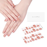 Danni Toni Semi Cured Gel Nail Strips French Subtle Chic Nude Ombre Gel Nail Stickers With White Tips Semicured Gel Nail Wra