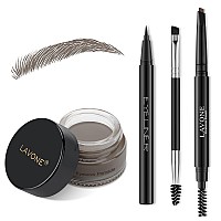 Lavone Eyebrow Stamp Pencil Kit For Eyebrows Makeup Brow Stamp Trio Kit With Waterproof Eyebrow Pencil Eyeliner Eyebrow Pomad