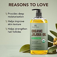 Botanic Hearth Organic Jojoba Oil 100 Pure Cold Pressed Hexane Free For Skin Hair Nails 8 Fl Oz 236 Ml