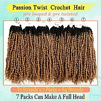 18 Inch Passion Twist Crochet Hair For Black Women 7 Packs Pretwisted Passion Twists Crochet Braids Hair Prelooped With Bohemi