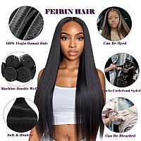 Feibin Straight Human Hair Bundles 14 14 14 Inch Trippy Hair Bundles Human Hair 100 Brazilian Unprocessed Raw Hair Bundles Weft