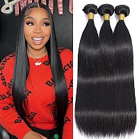 Feibin Straight Human Hair Bundles 8 8 8 Inch Trippy Hair Bundles Human Hair 100 Brazilian Unprocessed Raw Hair Bundles Weft We