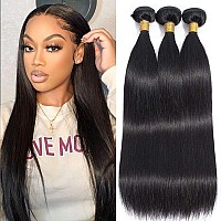 Feibin Straight Human Hair Bundles 10 10 10 Inch Trippy Hair Bundles Human Hair 100 Brazilian Unprocessed Raw Hair Bundles Weft