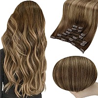 Full Shine Clip In Hair Extensions Real Human Hair 7Pcs 120G Remy Black Hair Extensions Clip Ins Ombre Human Hair Clip In Extens