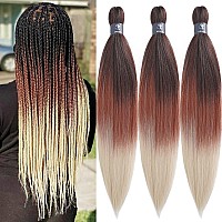 Upruyo 1B350613 Blonde Ombre Braiding Hair Pre Stretched Kids Kanekalon Braiding Hair Extensions For Braiding Box Braids Knotl