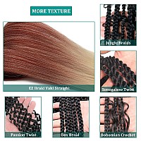 Upruyo 1B350613 Blonde Ombre Braiding Hair Pre Stretched Kids Kanekalon Braiding Hair Extensions For Braiding Box Braids Knotl