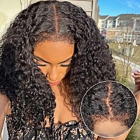 Julia Hair Bye Bye Knots Curly 4C Baby Hairs Lace Human Wig With Kinky Edges Hairline 7X5 Invisible Knots Pre Cut Hd Lace Front