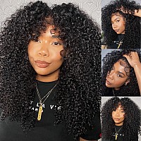 Julia Hair Bye Bye Knots Curly 4C Baby Hairs Lace Human Wig With Kinky Edges Hairline 7X5 Invisible Knots Pre Cut Hd Lace Front