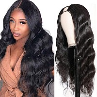 Tahikie U Part Human Hair Wig Body Wave 250 Density U Part Wig Brazilian Virgin Human Hair Wig For Black Women 10A Full Head Cl