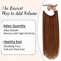 Full Shine Orange Wire Hair Extensions Real Human Hair Orange Hair Straight Hairpiece Invisible Wire Hair Extensions Silky Human