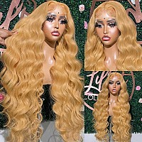 Saxio Honey Blonde Hd Lace Front Wig Human Hair 32 Inch Blonde Lace Front Wig Human Hair 180 Density 13X4 Body Wave Honey Blond