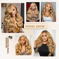 Saxio Honey Blonde Hd Lace Front Wig Human Hair 32 Inch Blonde Lace Front Wig Human Hair 180 Density 13X4 Body Wave Honey Blond