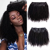 Vtaozi Afro Kinky Curly Clip In Hair Extensions Real Human Hair For Black Women Brazilian Kinky Curly Human Hair Clip In Extensi