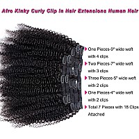 Vtaozi Afro Kinky Curly Clip In Hair Extensions Real Human Hair For Black Women Brazilian Kinky Curly Human Hair Clip In Extensi