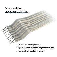 Sassina Semipermanent Tape In Human Hair Extensions Silver To Platinum Ash Blonde Invisible Skin Weft Thick Tape In Hair Extens