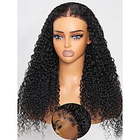 Julia Hair Bye Bye Knots Curly 4C Baby Hairs Lace Human Wig With Kinky Edges Hairline 7X5 Invisible Knots Pre Cut Hd Lace Front