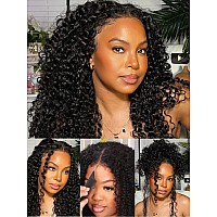 Julia Hair Bye Bye Knots Curly 4C Baby Hairs Lace Human Wig With Kinky Edges Hairline 7X5 Invisible Knots Pre Cut Hd Lace Front