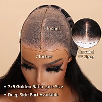 Julia Hair Bye Bye Knots Curly 4C Baby Hairs Lace Human Wig With Kinky Edges Hairline 7X5 Invisible Knots Pre Cut Hd Lace Front