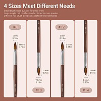 Modelones Kolinsky Sable Acrylic Nail Art Brush Red Wood Pen Nail Brush For Nail Art Professional Manicure Tool Small Gifts For