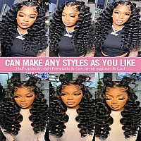 Arietis 32 Inch Long Closure Wigs Human Hair Loose Deep Wave 180 Density Brazilian Glueless 12A Hd 4X4 Lace Front Wigs For Blac