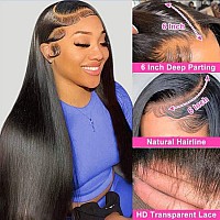 Ice Pear 250 Density 30 Inch 13X6 Lace Front Wigs Human Hair Pre Plucked Straight Hd Transparent Lace Front Wigs Human Hair Glu