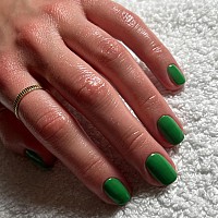 Vivid Green Square Press On Nails Shortkqueenest Gel Fake Nails Short Coffinpure Bright Color Natural Petite Nailssolid Stick