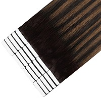 Sixstarhair Tape In Hair Extensions Chocolate Brown Highlighted Caramel Blonde Color Tape In Extensions Ombre Brown Tape Hair Ex