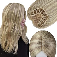 Full Shine Hair Topper For Women With Hair Loss Wiglet Real Human Hair Piece 5 5 Inch Clip In Hair Mono Base Hairpiece No Bang