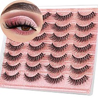 Kiromiro Lashes Wispy False Eyelashes Natural Look 14Mm Clear Band Lashes Fluffy Faux Mink Lashes Cat Eye Short Natural Fake Las