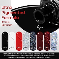 Meet Across Gel Nail Polish Set 8Pcs Red White Black Gel Nail Polish Kit Soak Off Uvled Nail Polish Nail Art Design Salon Hom